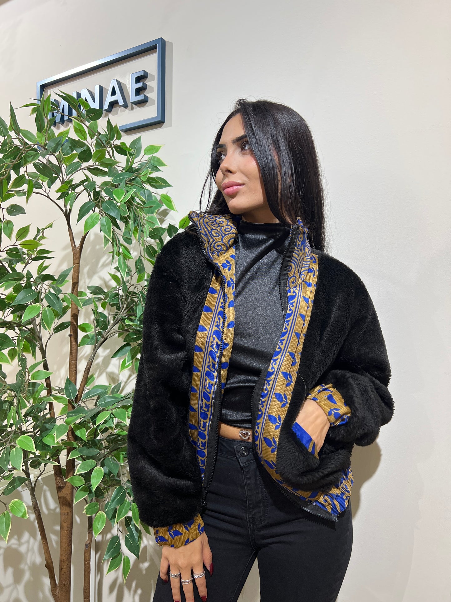 Chaqueta reversible azul