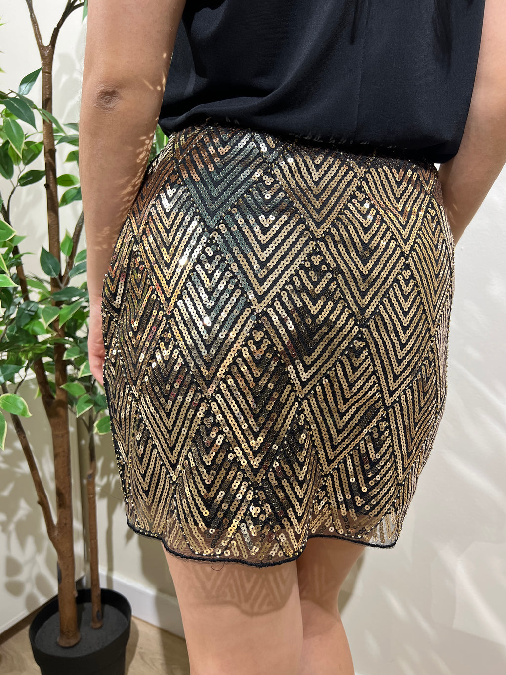 Falda lentejuelas dorada