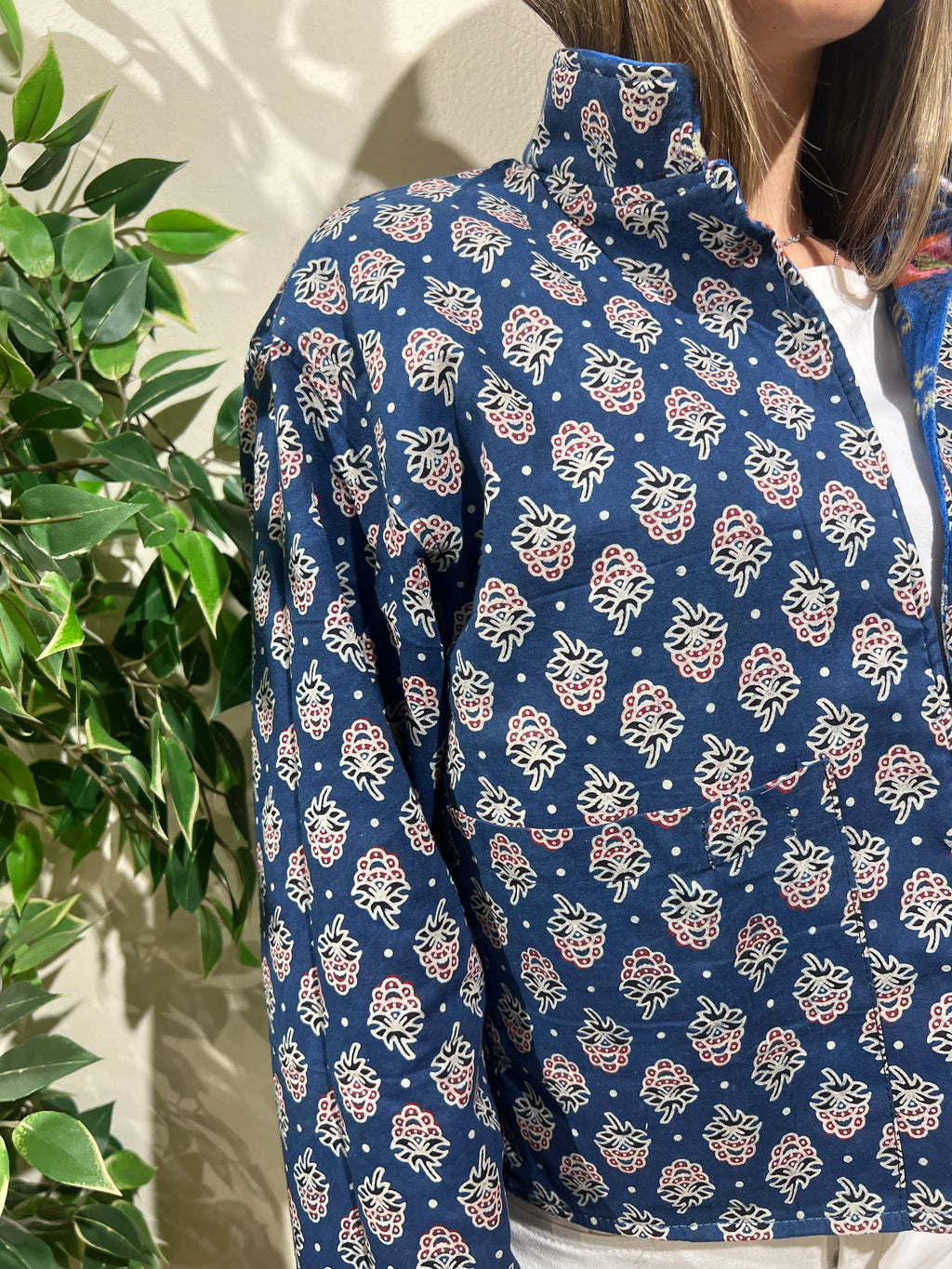 Chaqueta reversible Priyanka azul