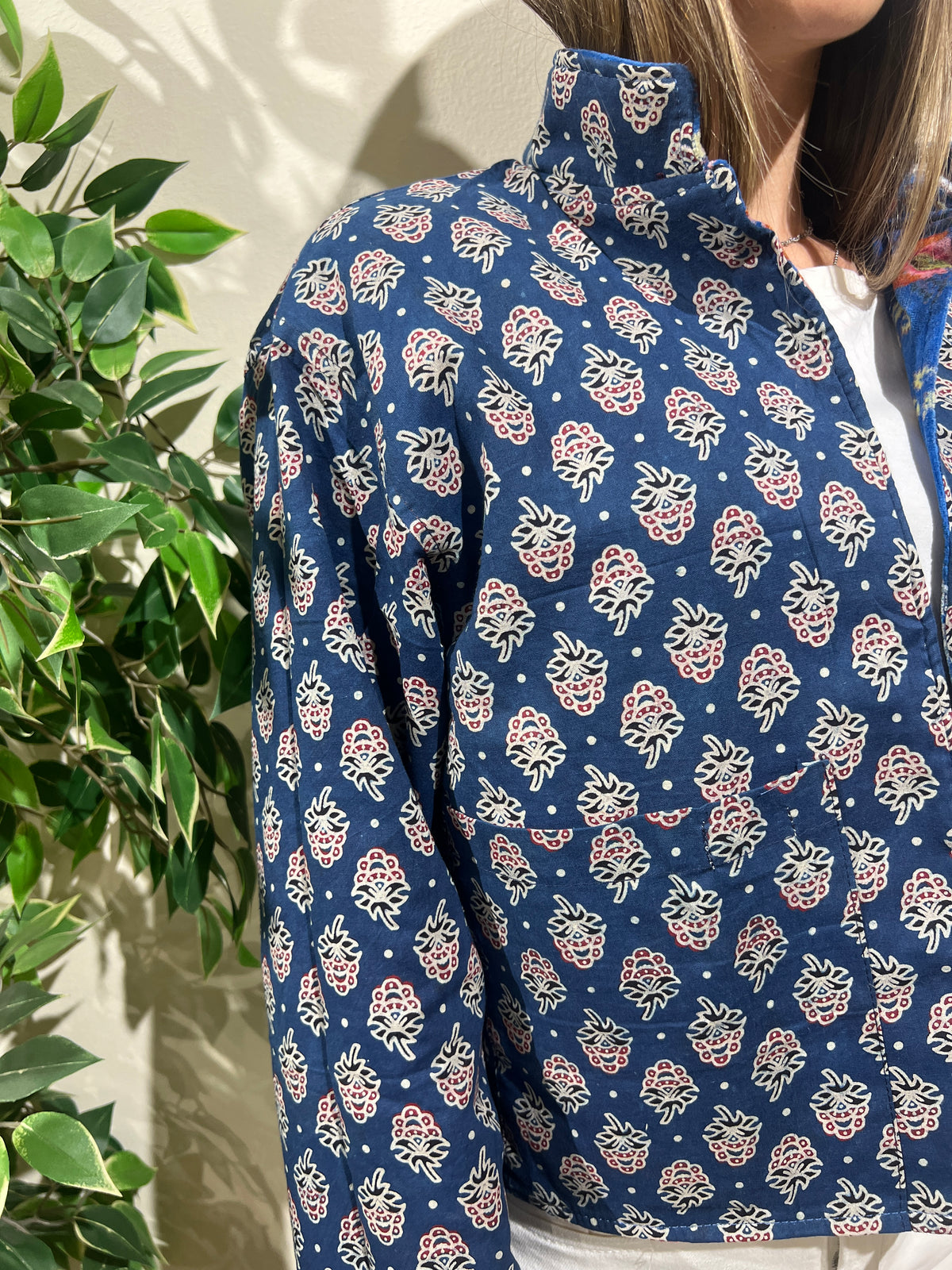 Chaqueta reversible Priyanka azul