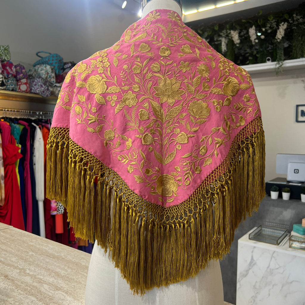 Mantón espejo rosa