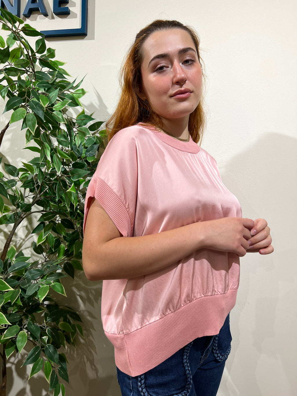 Jersey satinado rosa