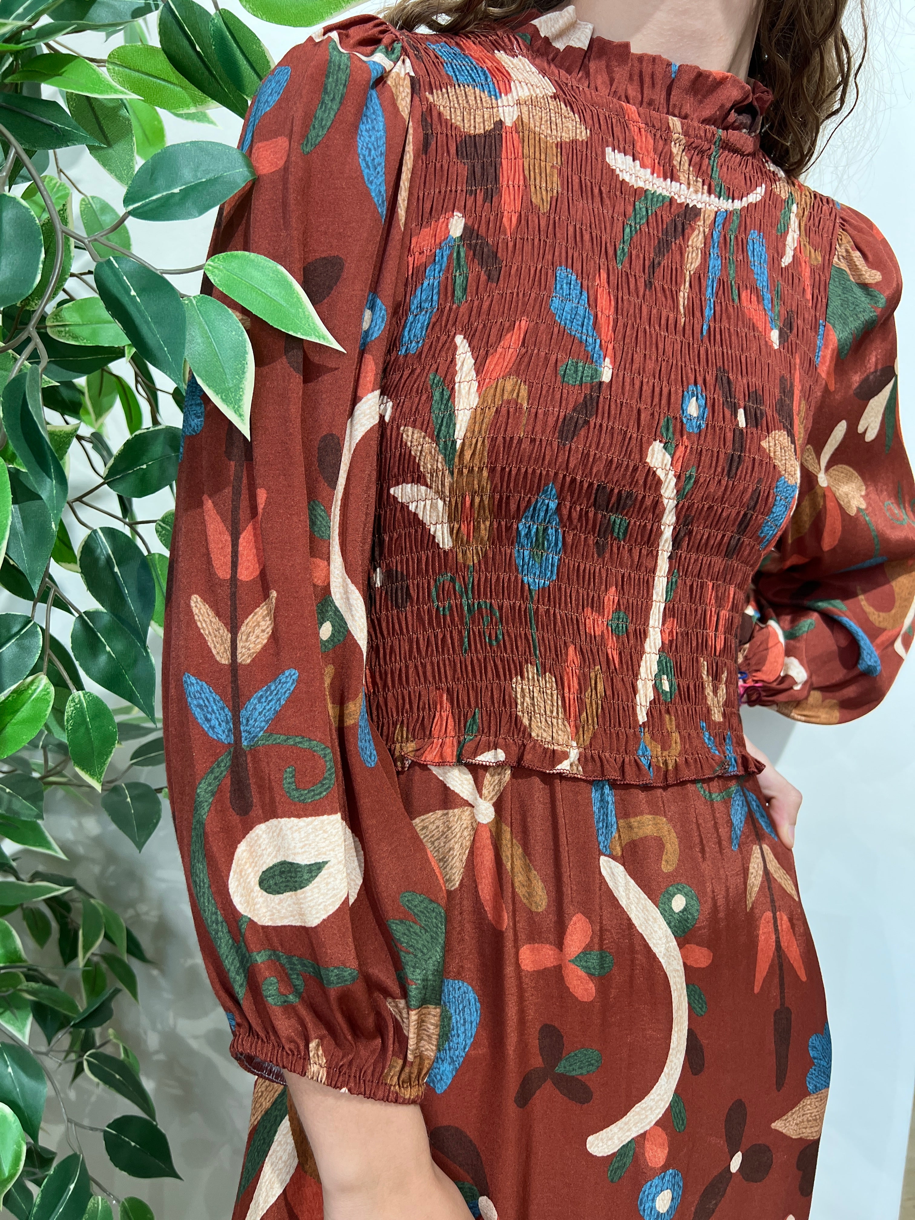 Vestido Delhi marrón