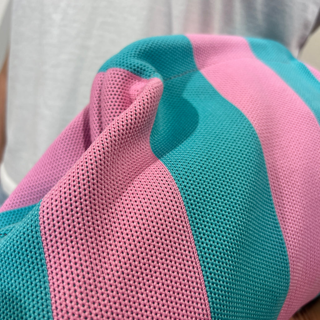 Bolso rayas verde agua-rosa