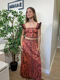 Conjunto Valeria marrón y naranja