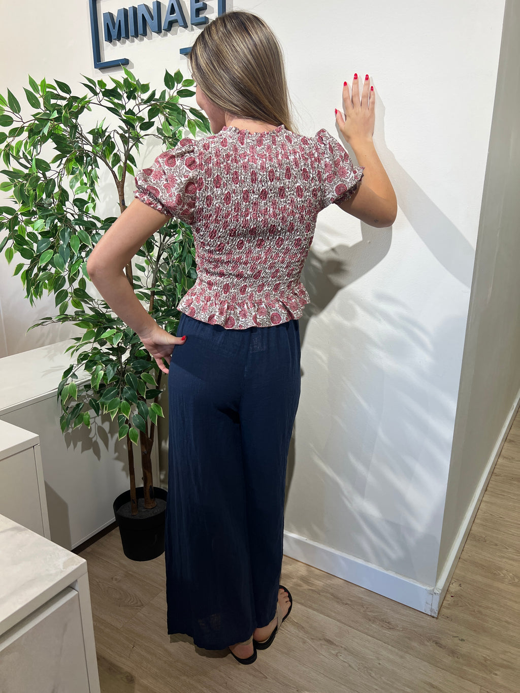 Pantalón algodón azul