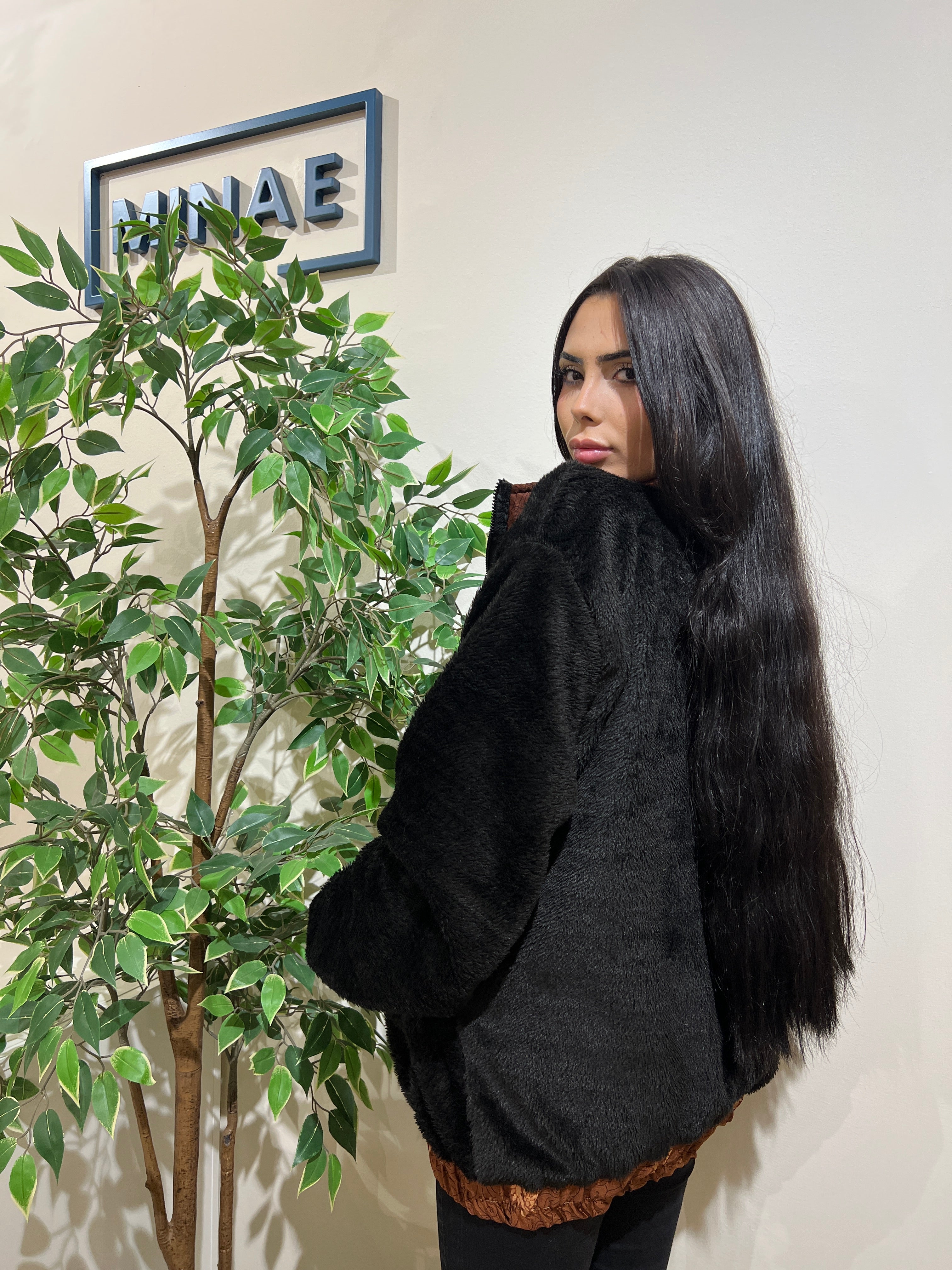 Chaqueta reversible marrón