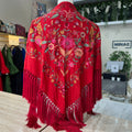 Mantón Retama rojo oscuro
