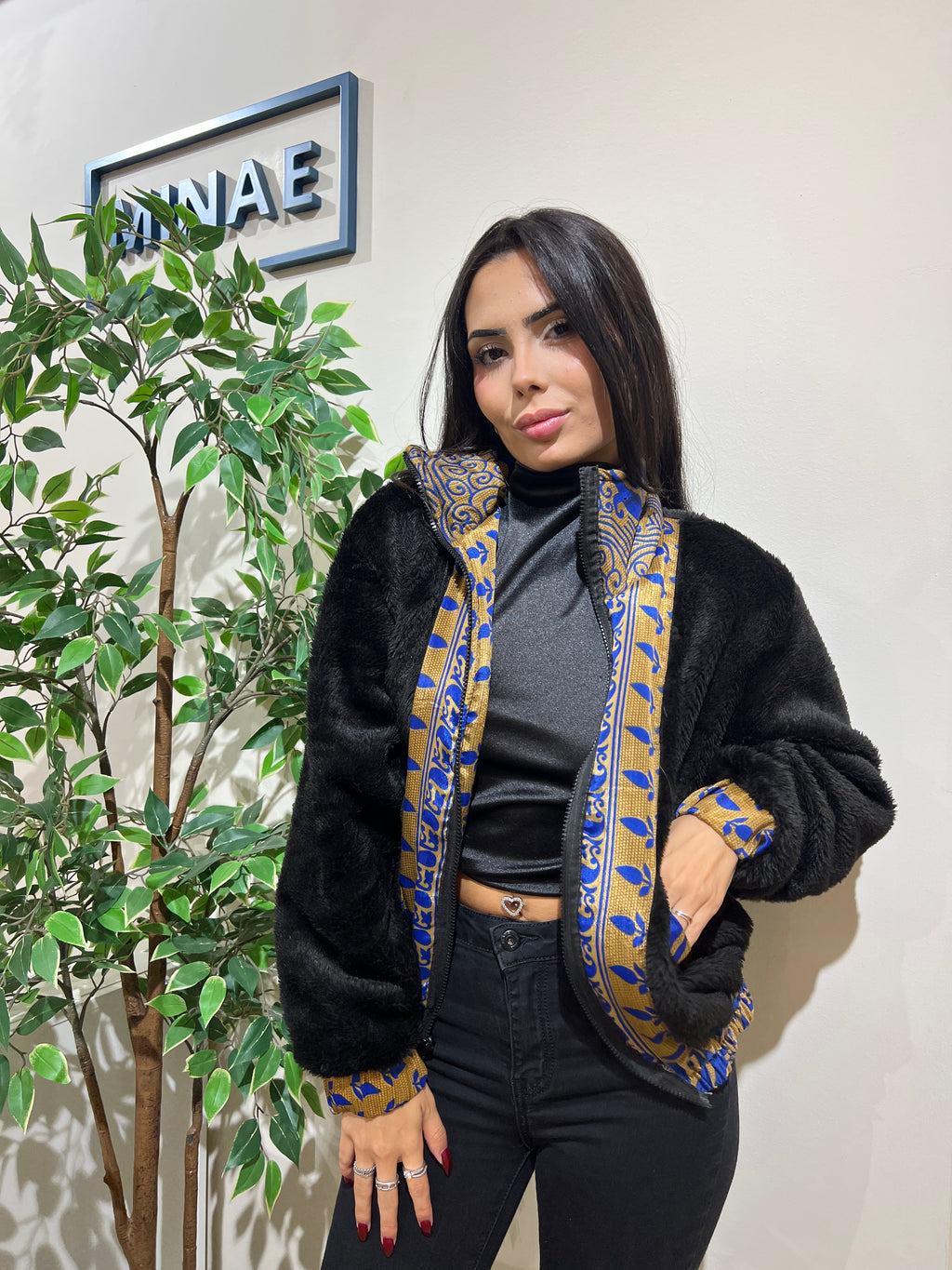 Chaqueta reversible azul