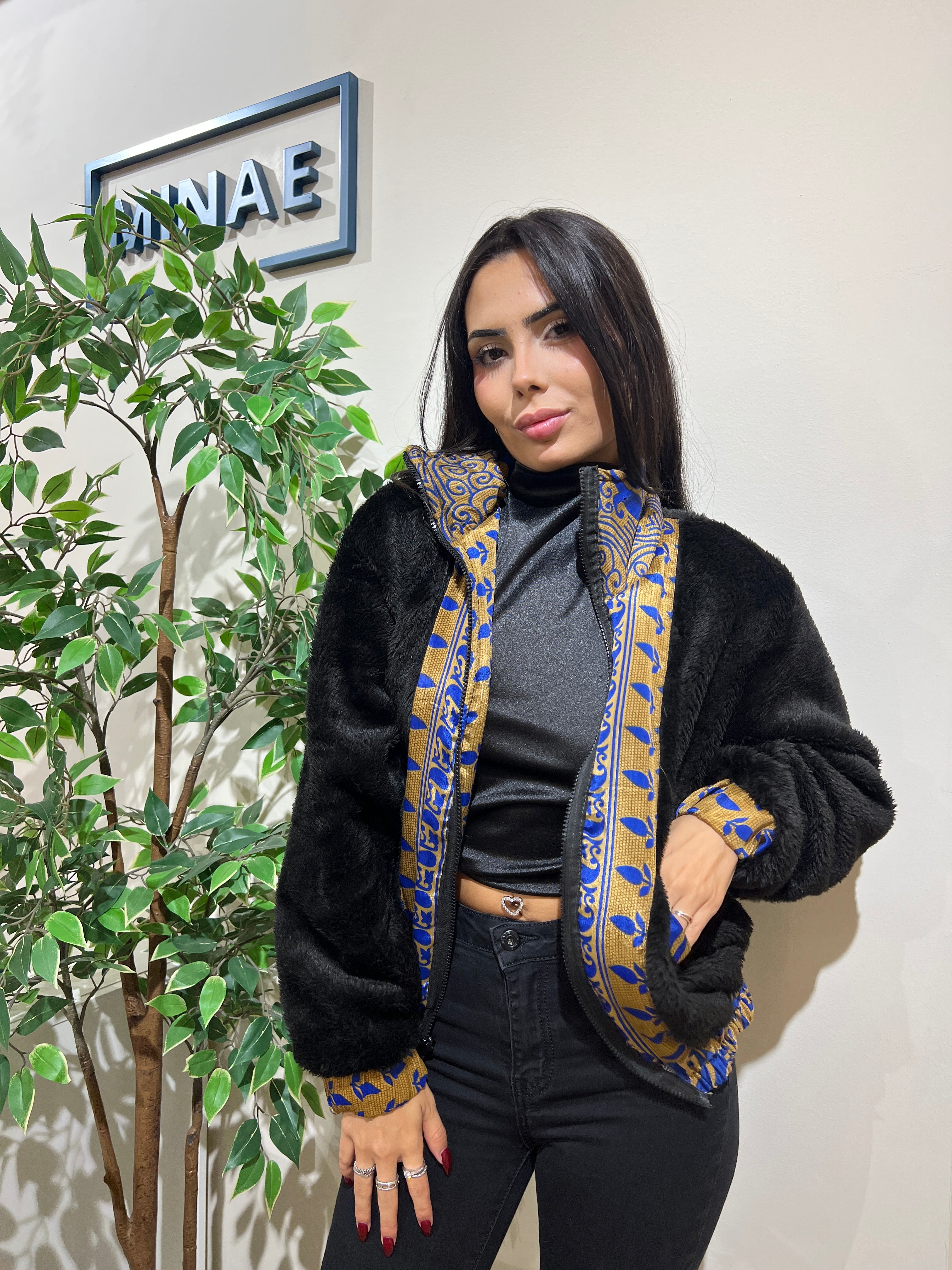 Chaqueta reversible azul