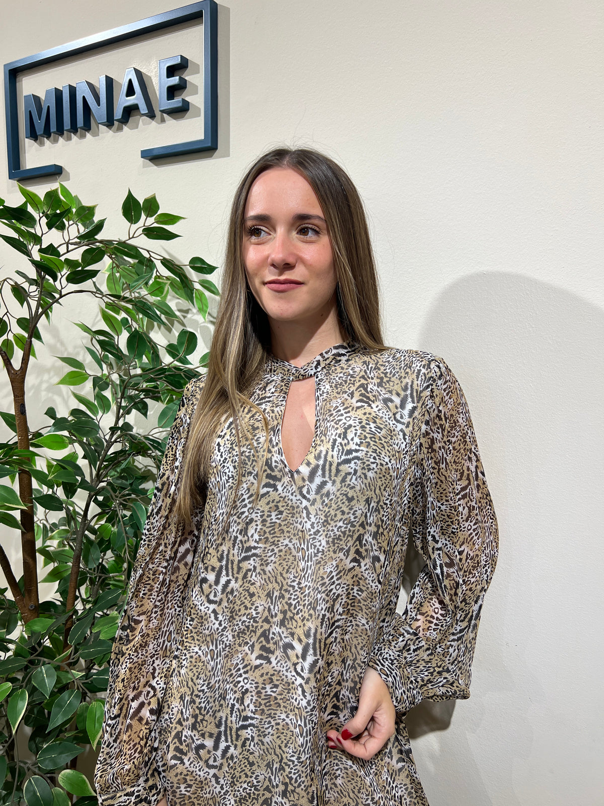 Vestido Casandra leopardo marrón