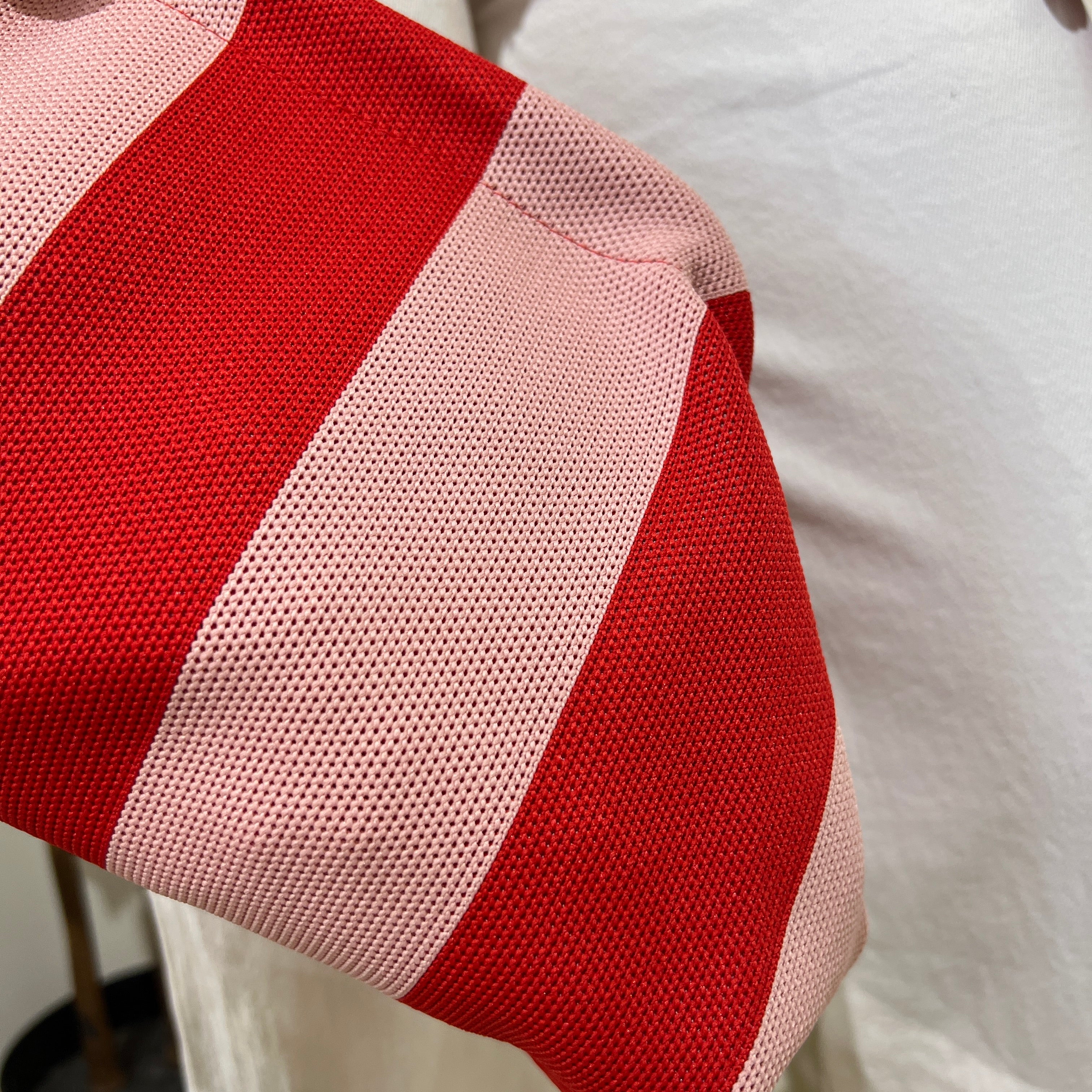 Bolso rayas rojo-rosa