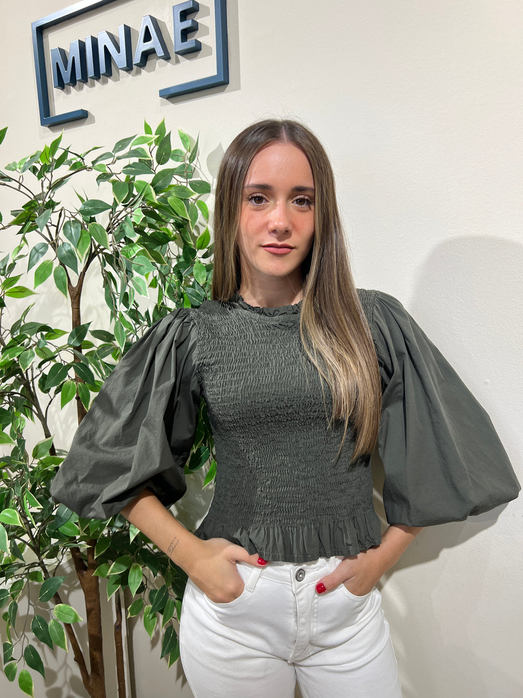 Blusa Camila caqui