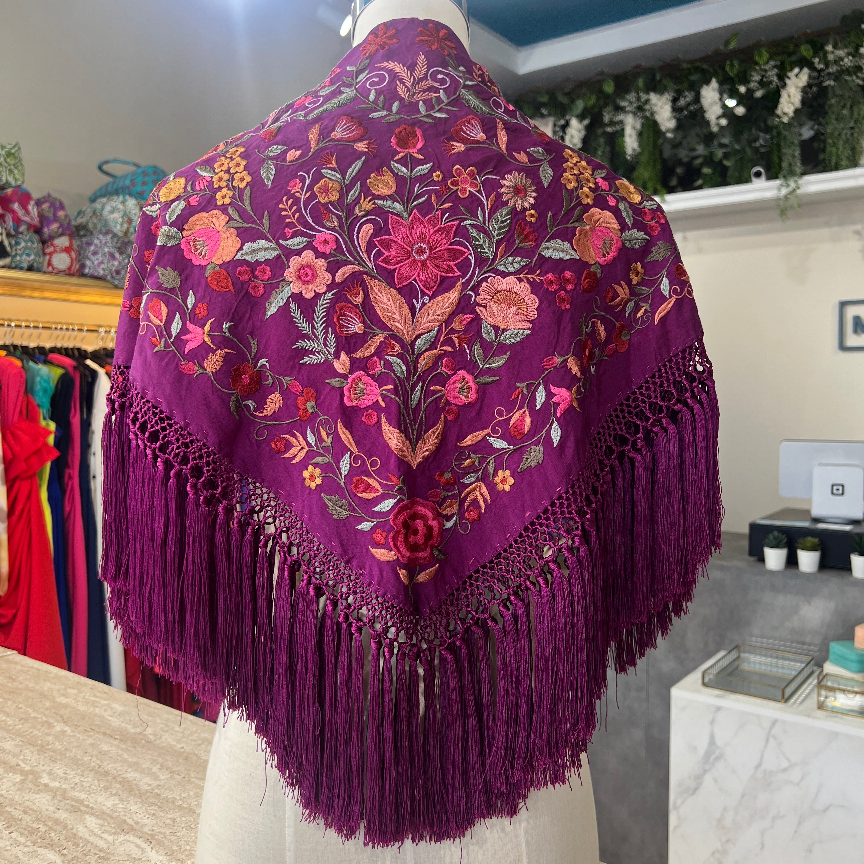 Mantón espejo morado