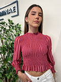 Camiseta Merienne rayas rojas