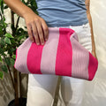 Bolso rayas rosa