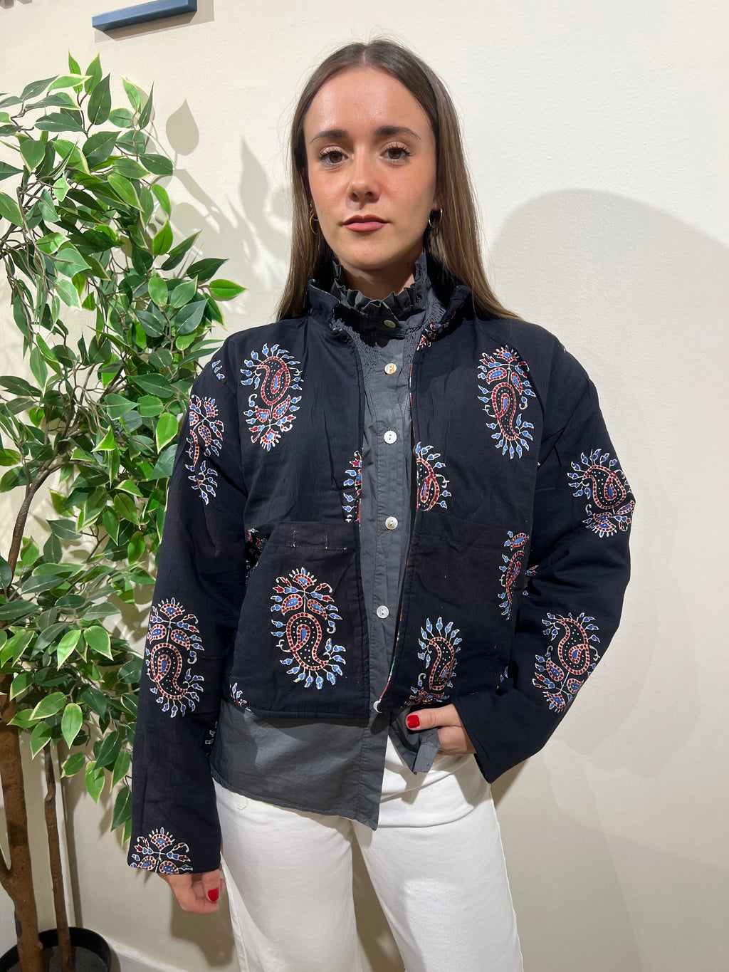 Chaqueta reversible Priyanka negra