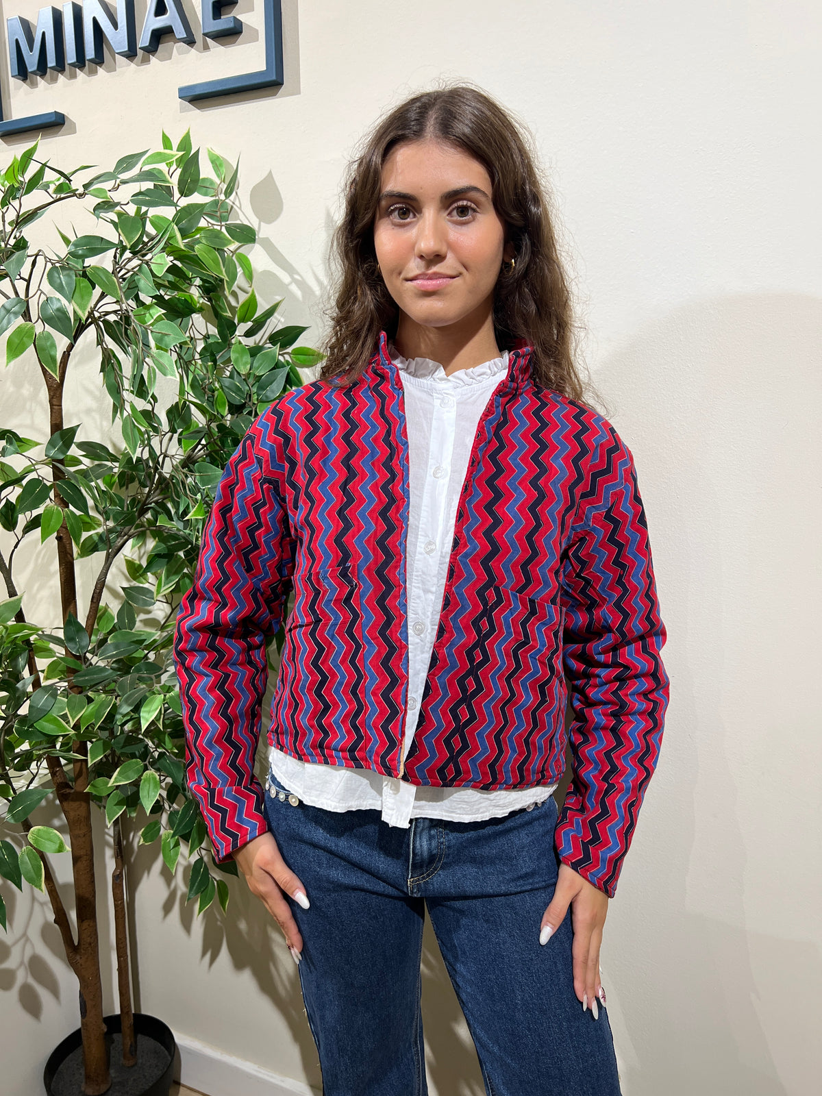 Chaqueta reversible Priyanka roja