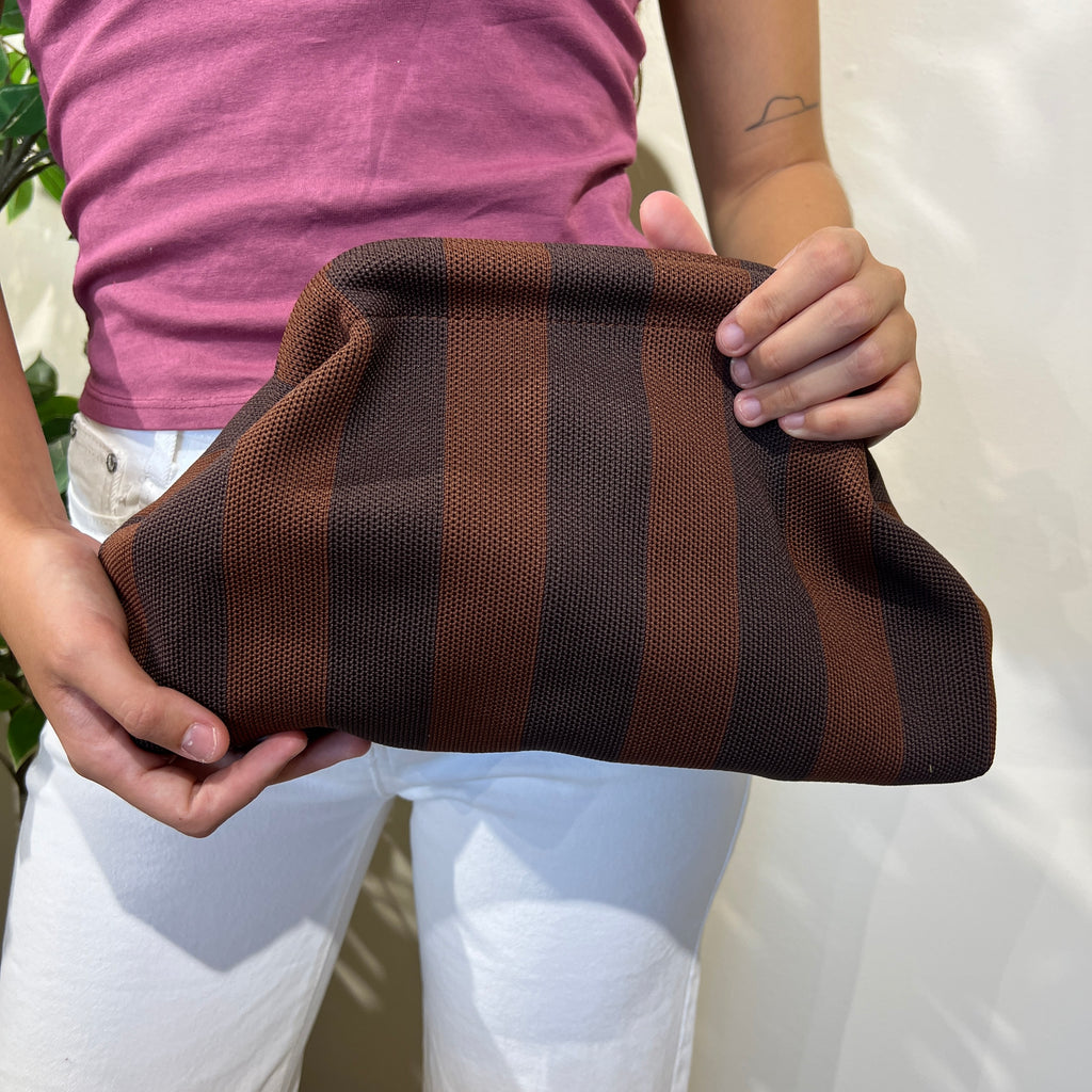 Bolso rayas marrón