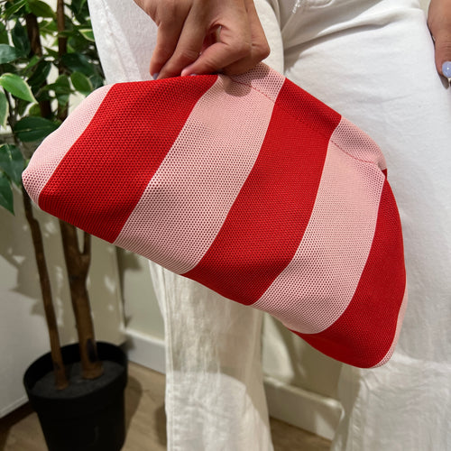 Bolso rayas rojo-rosa