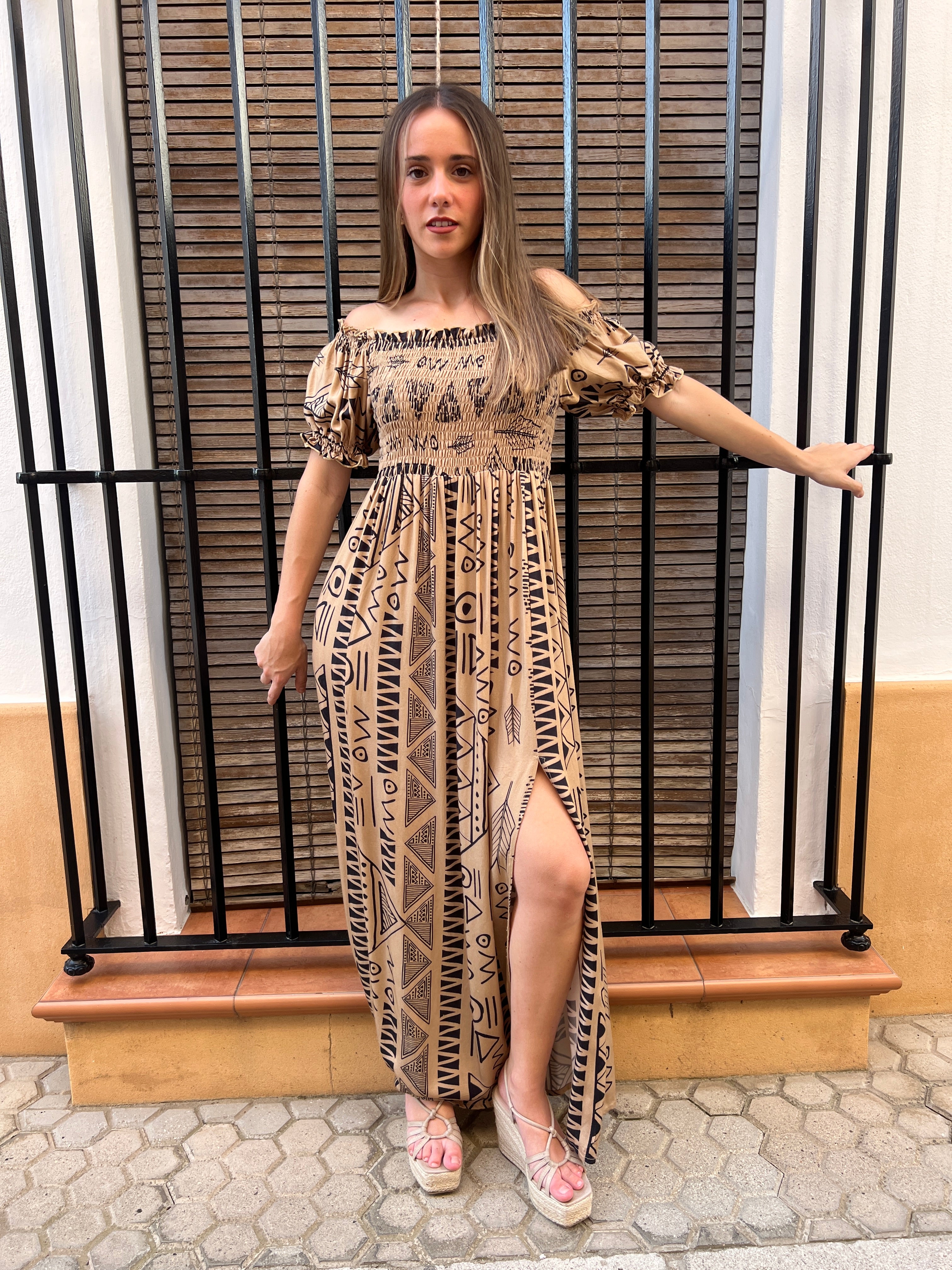 Vestido Minerva camel