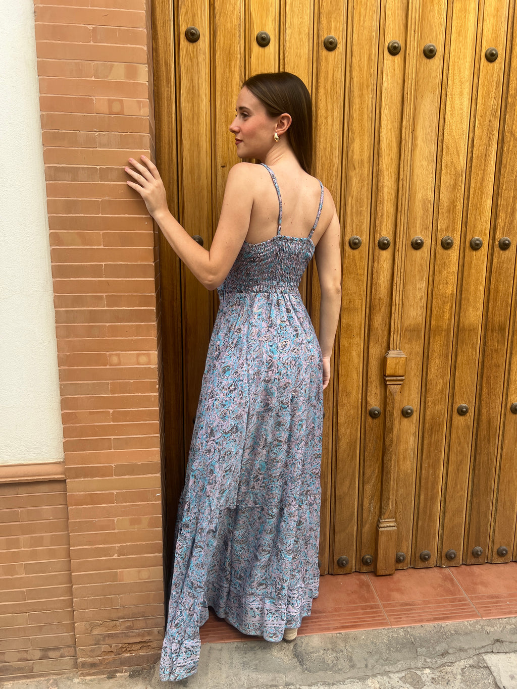 Asha light blue and lilac dress