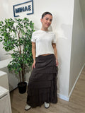 Falda volantes marrón