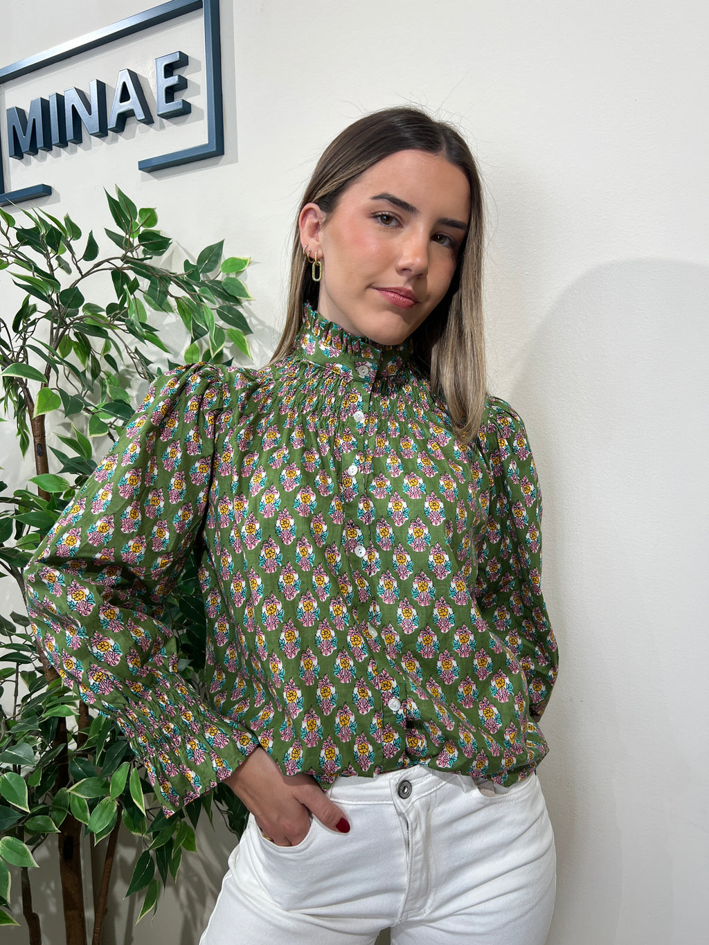 Blusa algodón verde