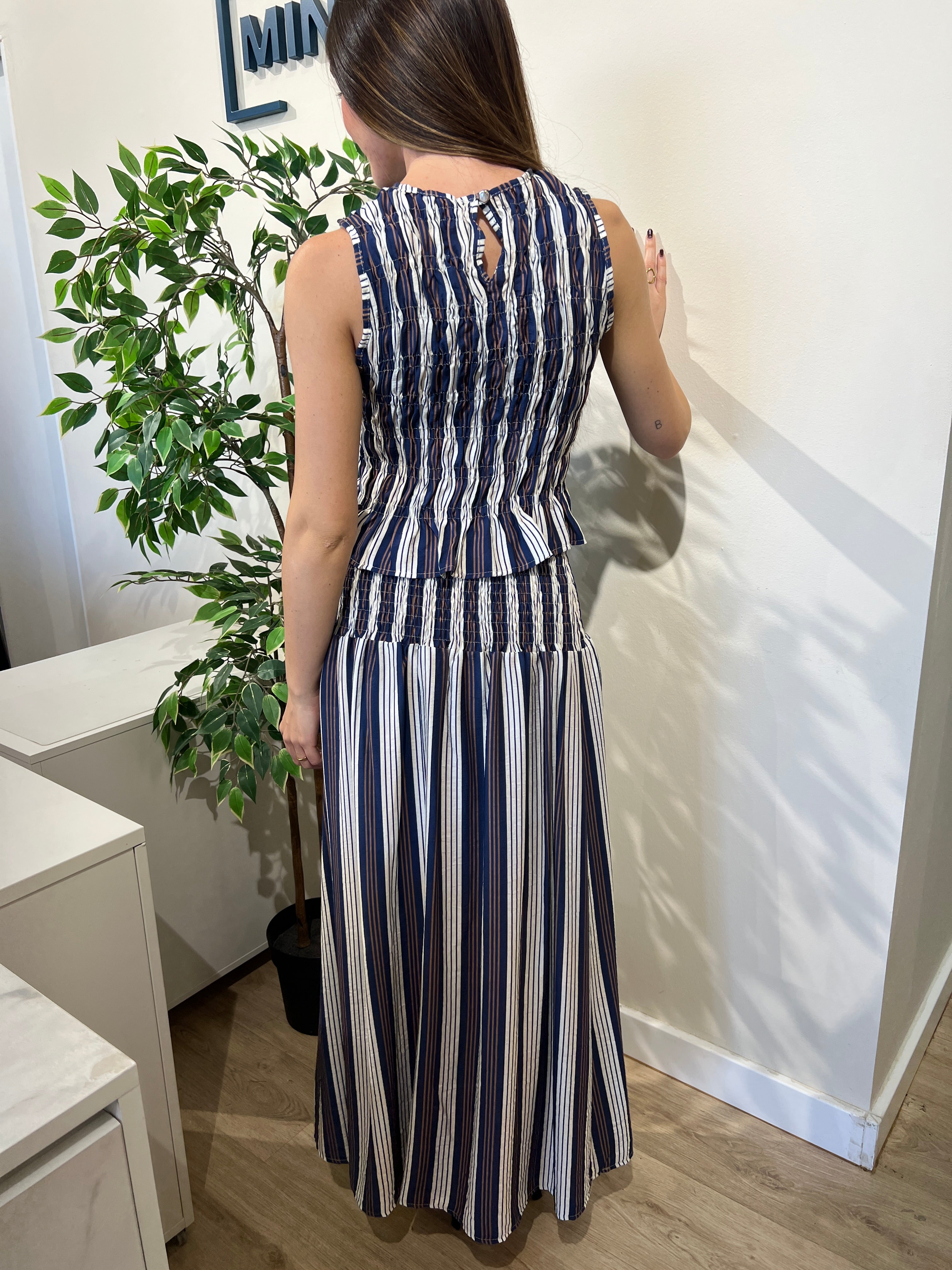 Conjunto rayas azul