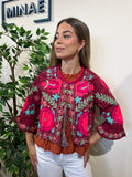 Chaqueta bordada granate modelo 2