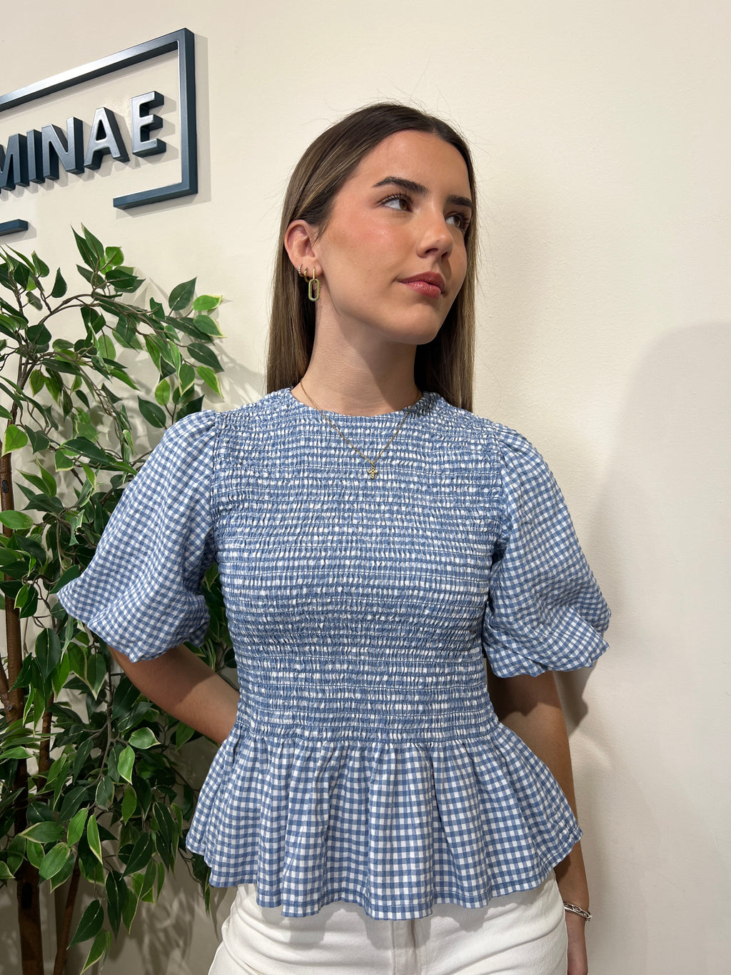 Blusa vichy azul