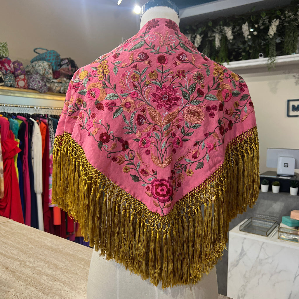 Mantón espejo rosa