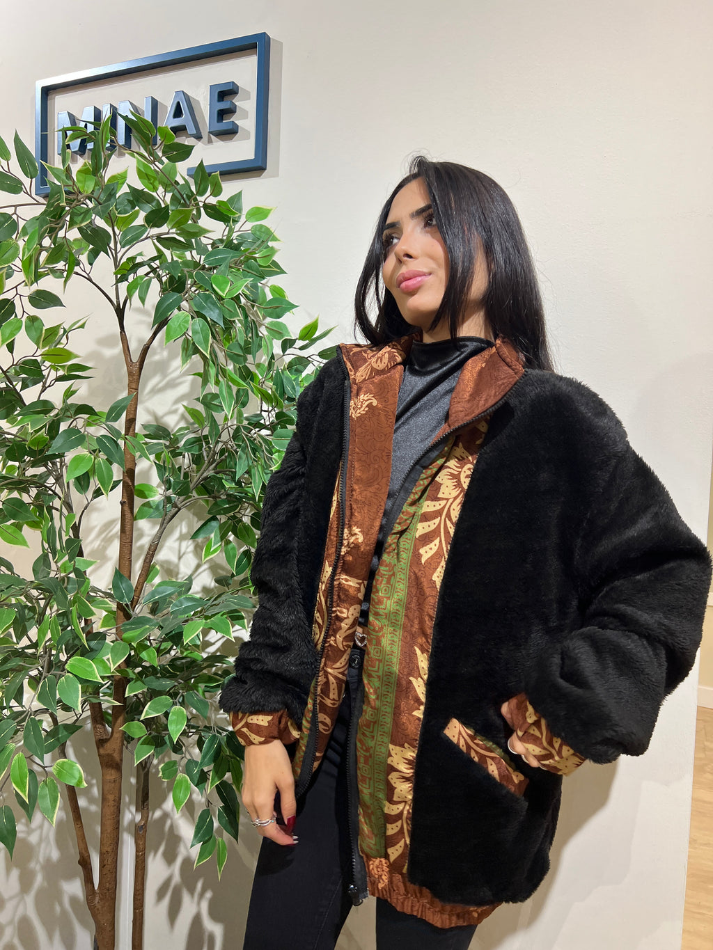 Chaqueta reversible marrón