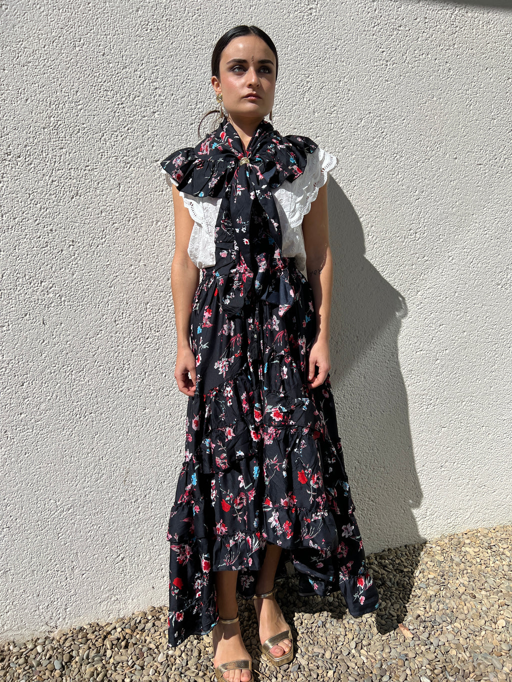 Conjunto Rocío negro con rojo