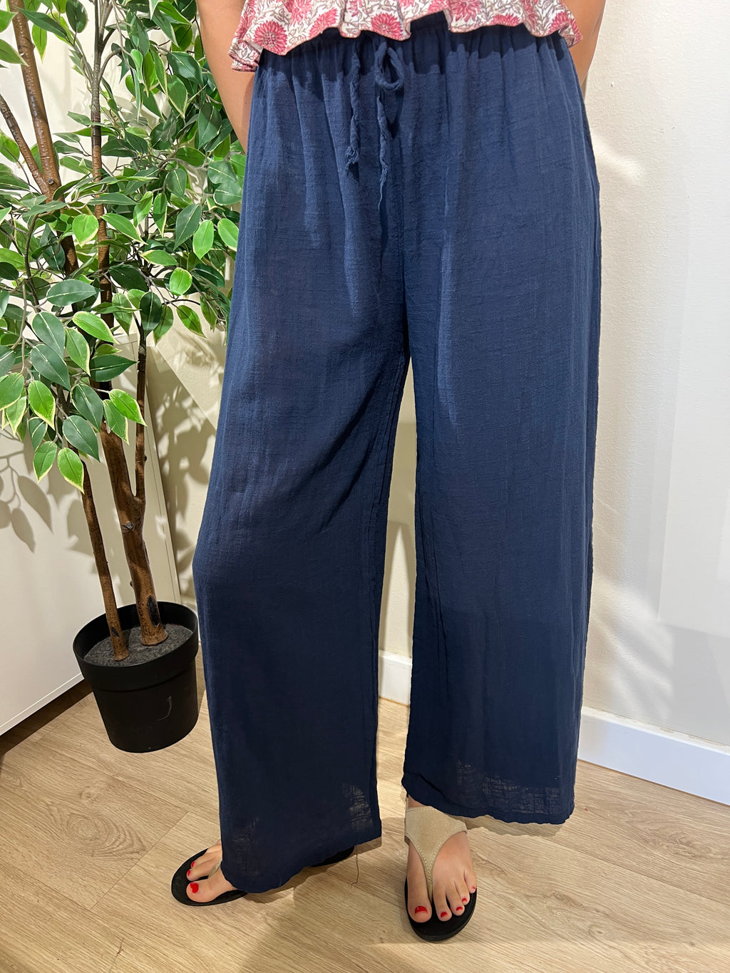 Pantalón algodón azul