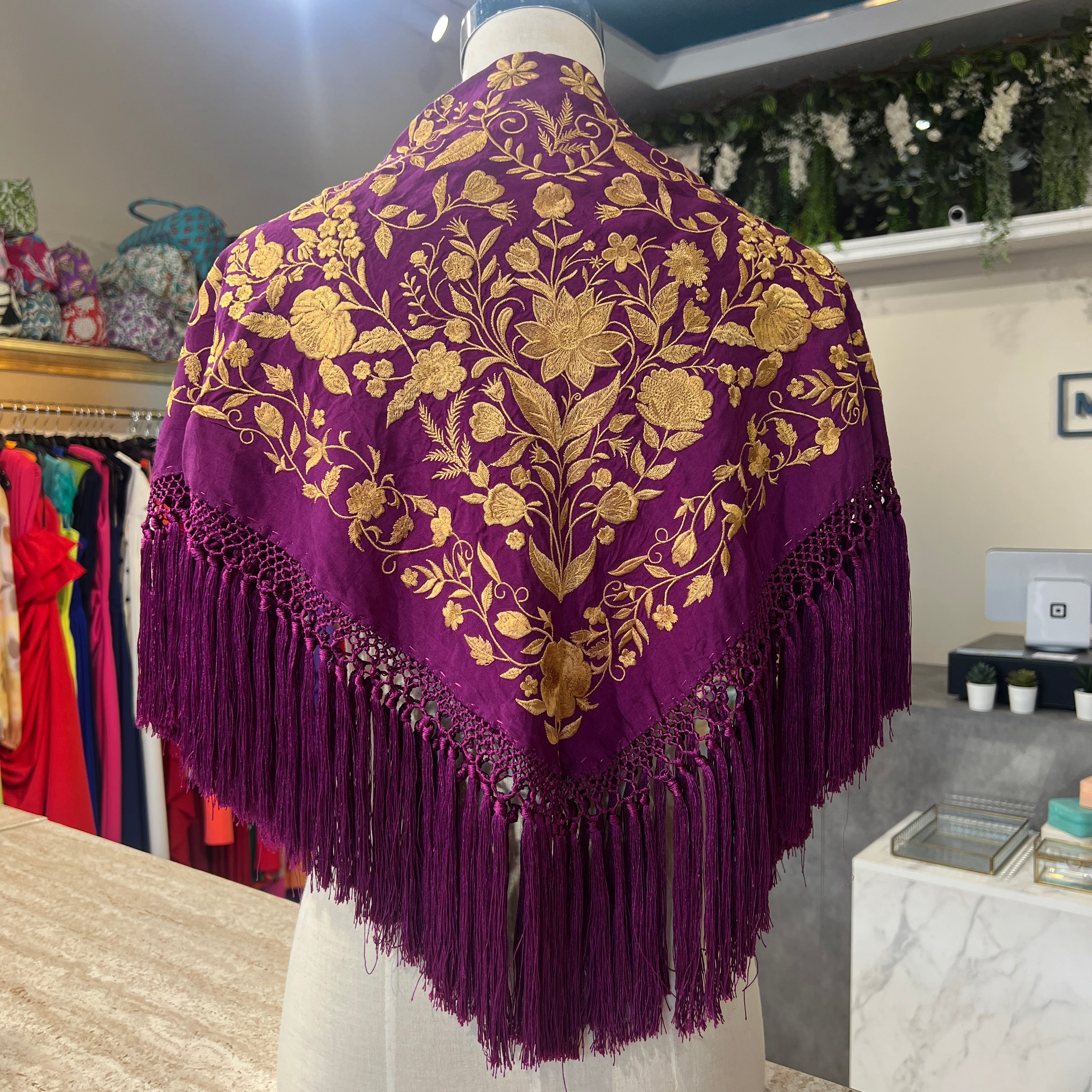 Mantón espejo morado