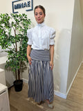 Falda rayas azul y beige