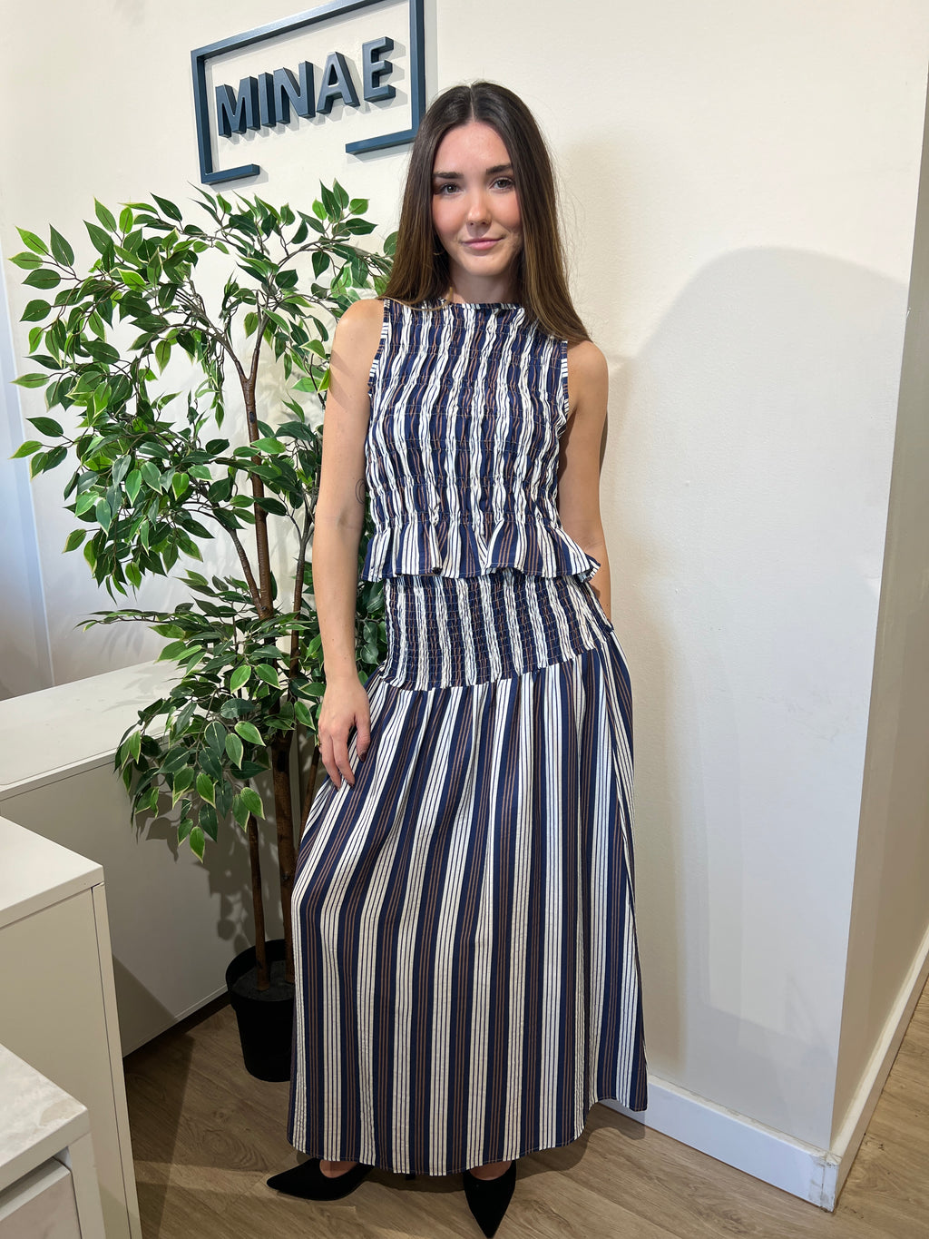 Conjunto rayas azul