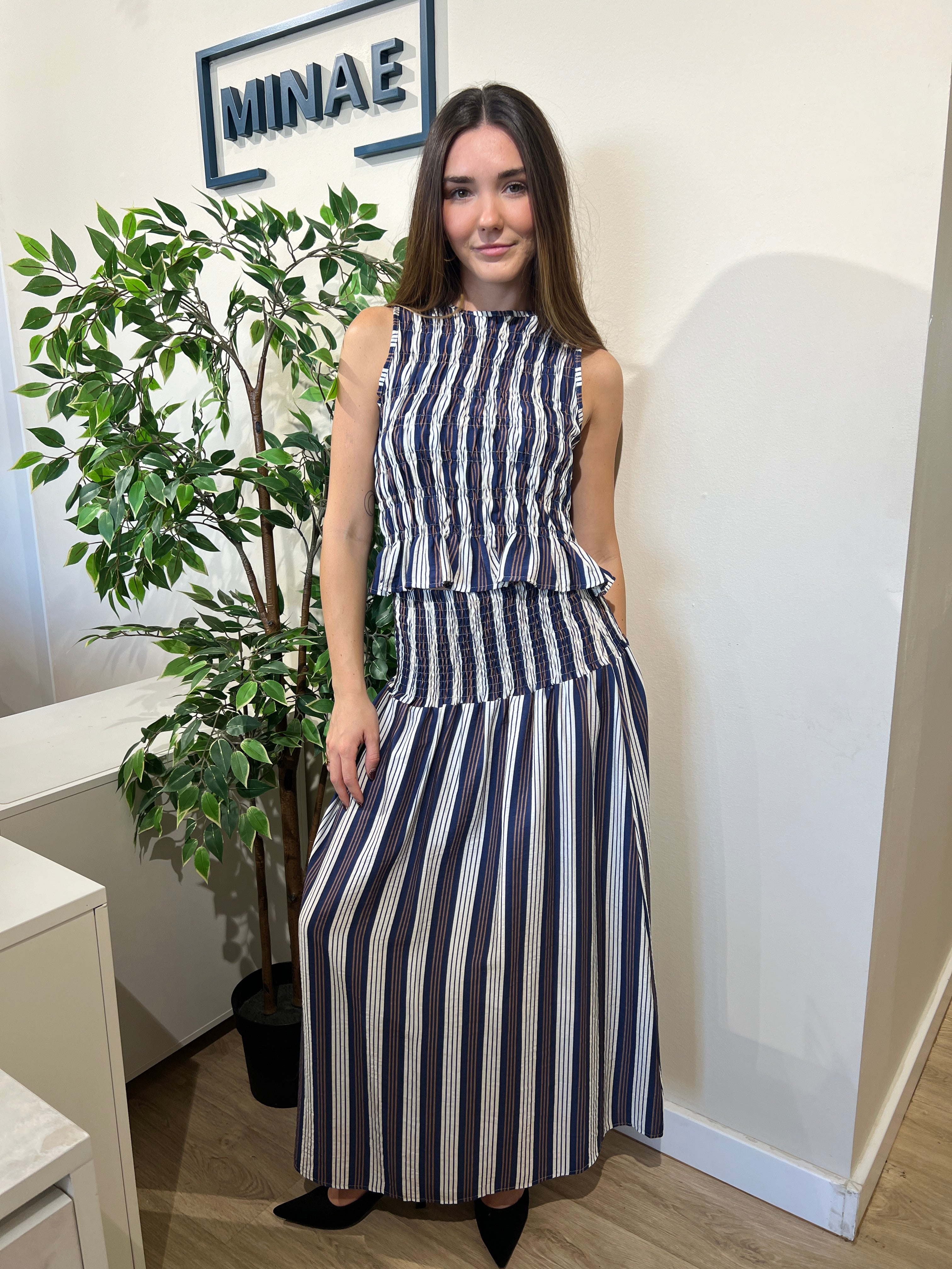Conjunto rayas azul