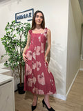 Vestido midi rosa