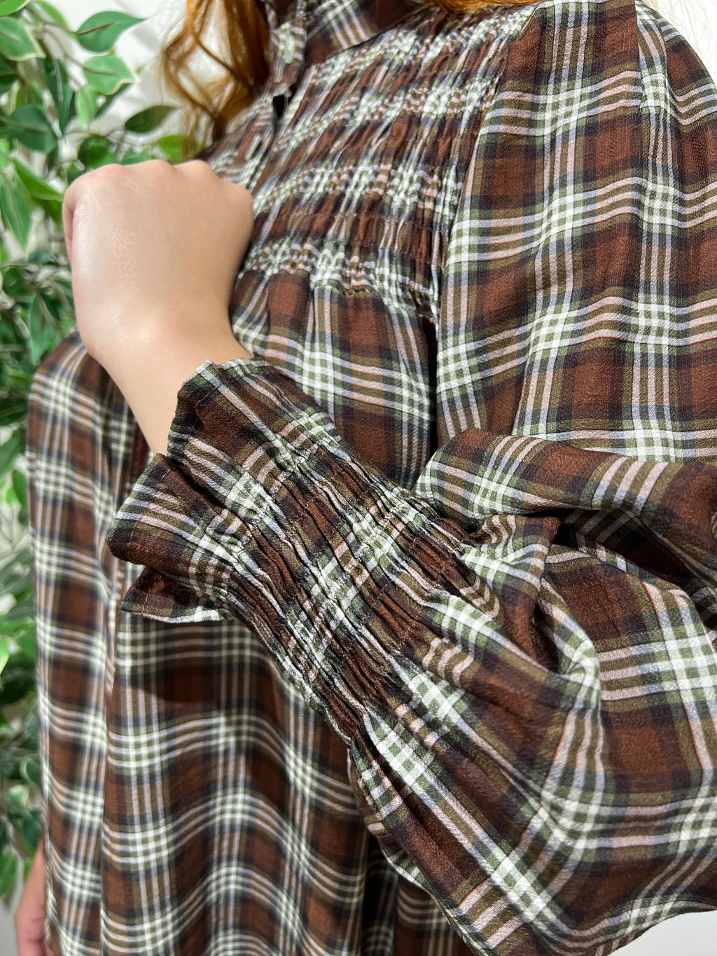 Blusa Katie marrón con verde