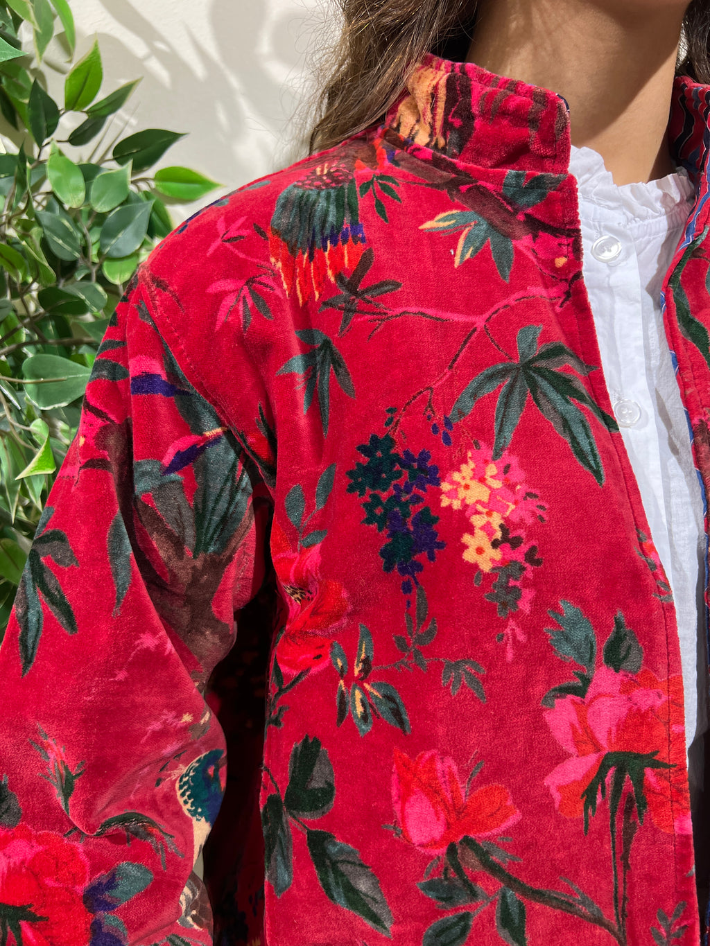 Chaqueta reversible Priyanka roja