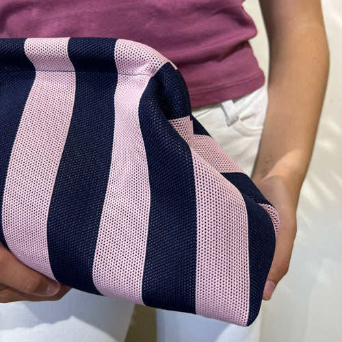 Bolso rayas azul marino-rosa claro
