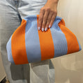 Bolso rayas naranja-celeste