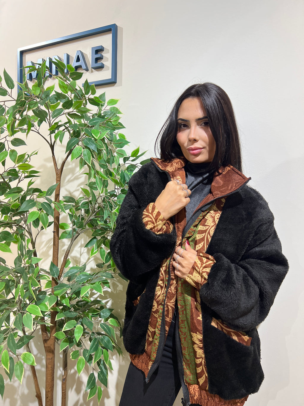 Chaqueta reversible marrón