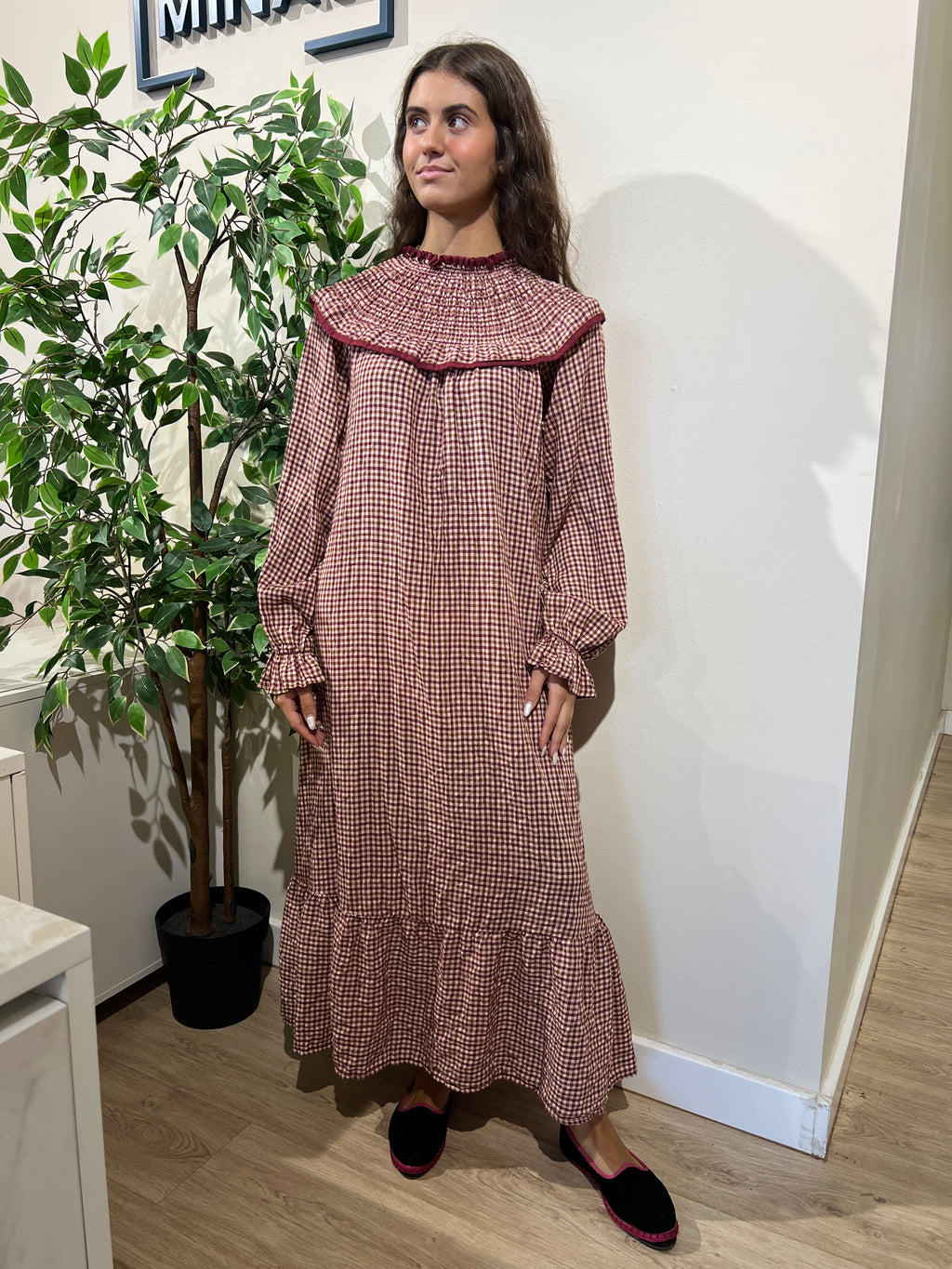 Vestido Ángela granate