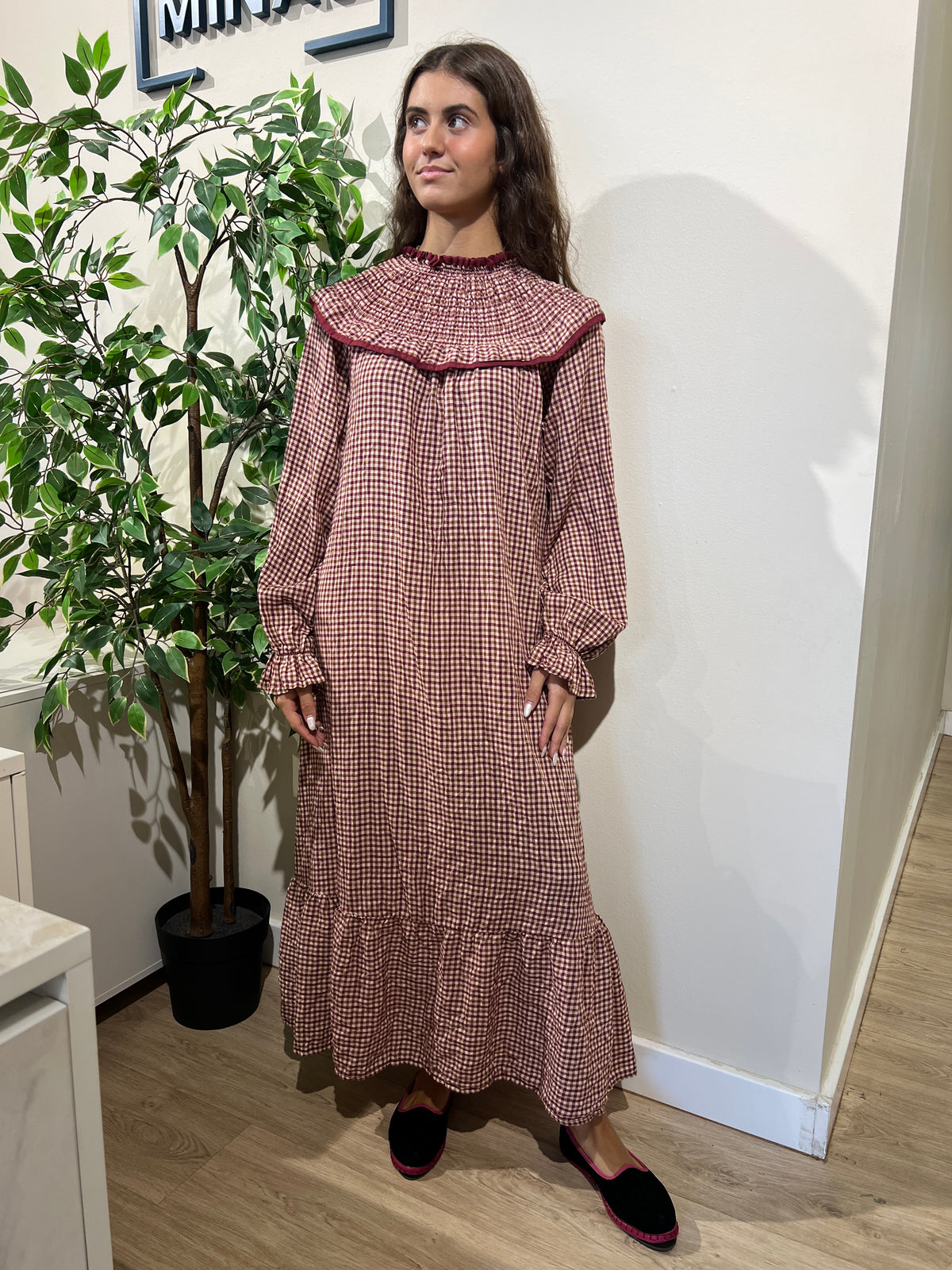 Vestido Ángela granate