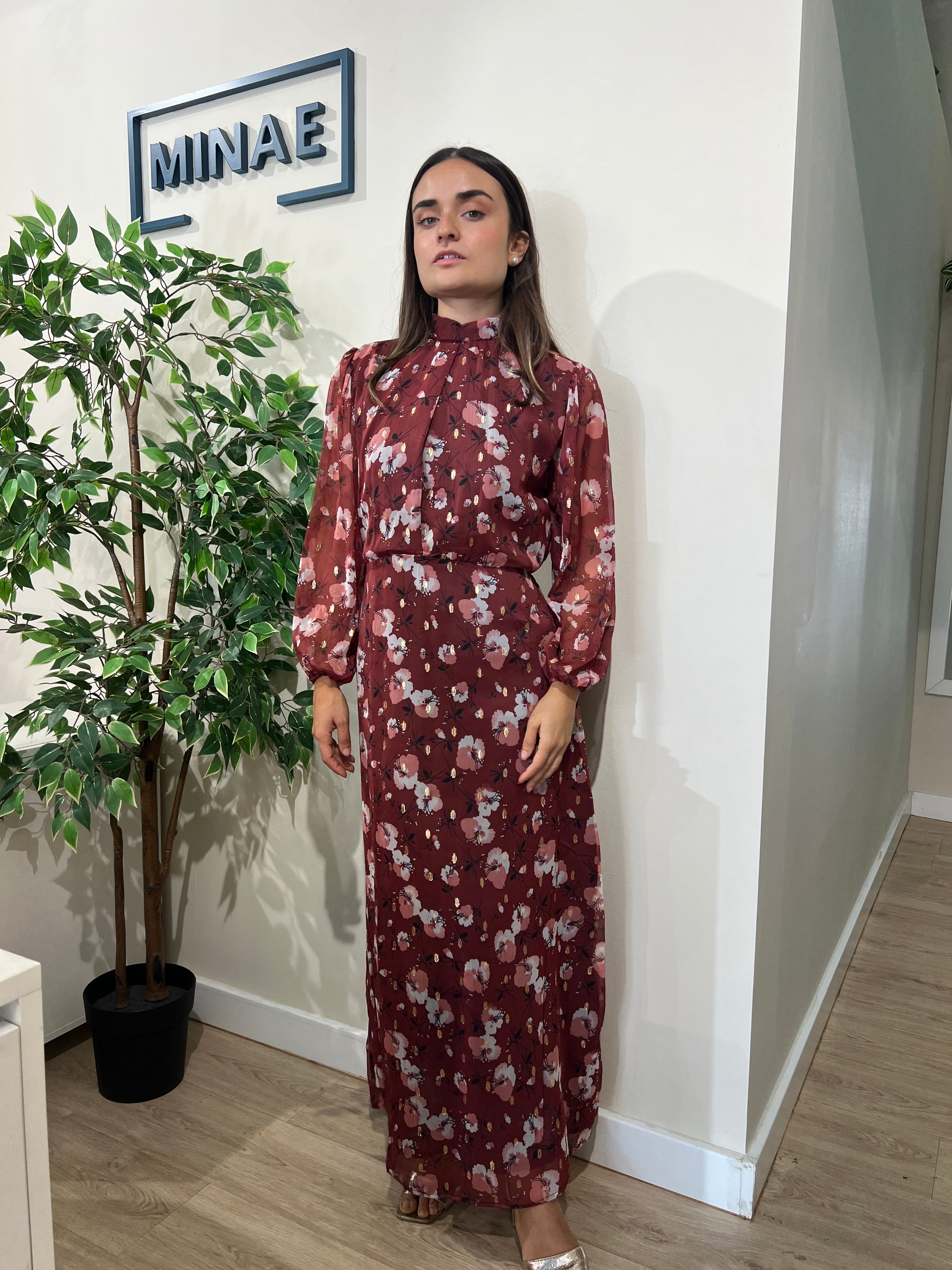 Vestido Casiopea granate