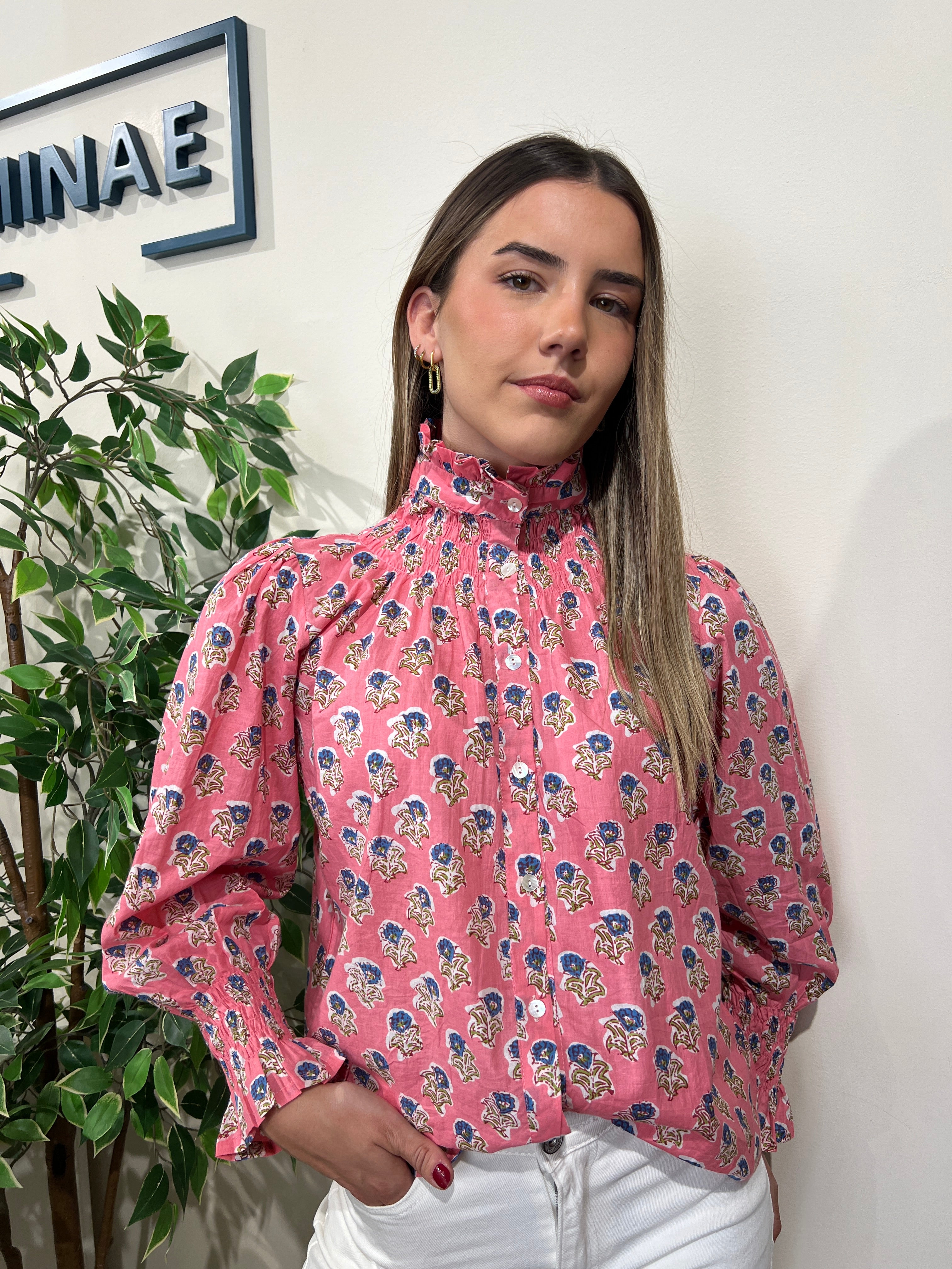 Blusa algodón rosa