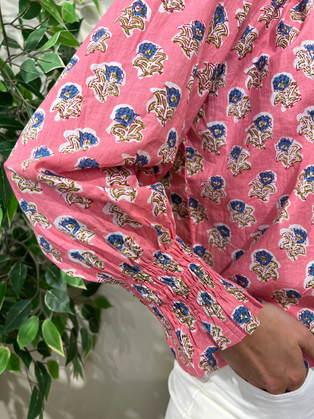 Blusa algodón rosa